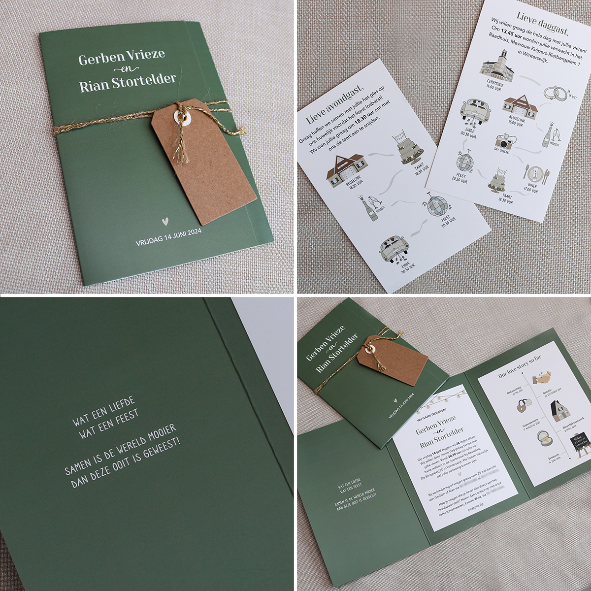 Trouwkaartje Gerben en Rian - Platpraat